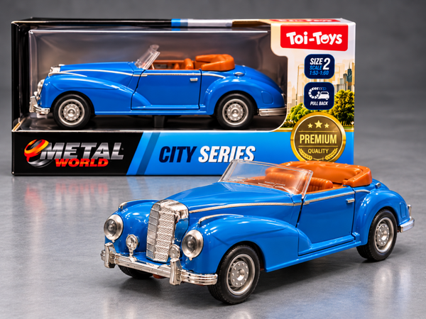 Blauwe open Convertible