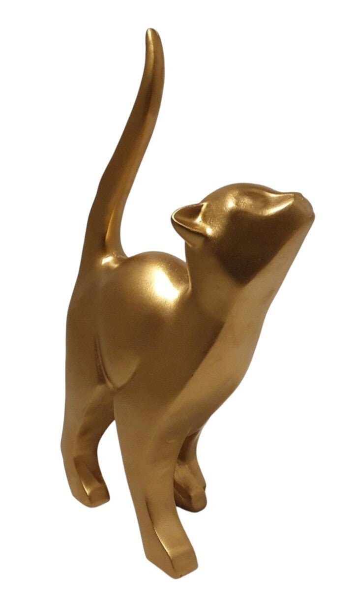 Decoratieve goudkleurige poes (140104 G)