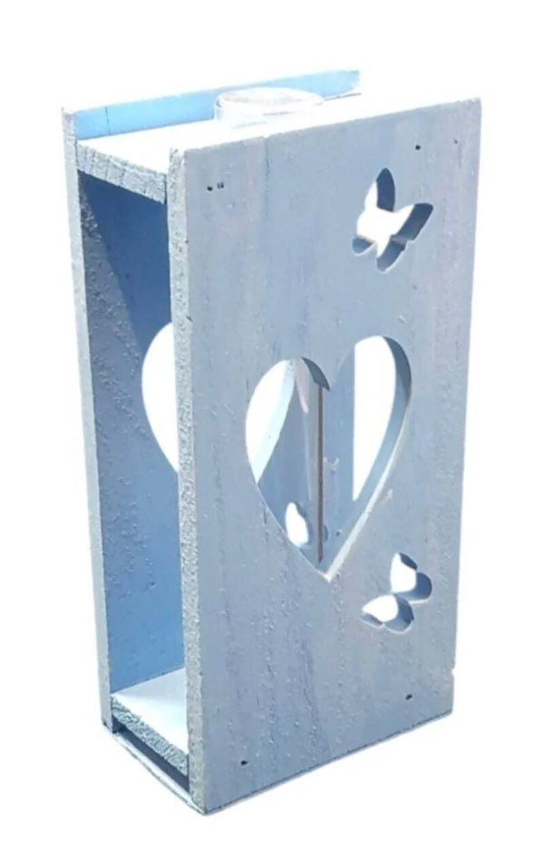 Houten decoratie blauw