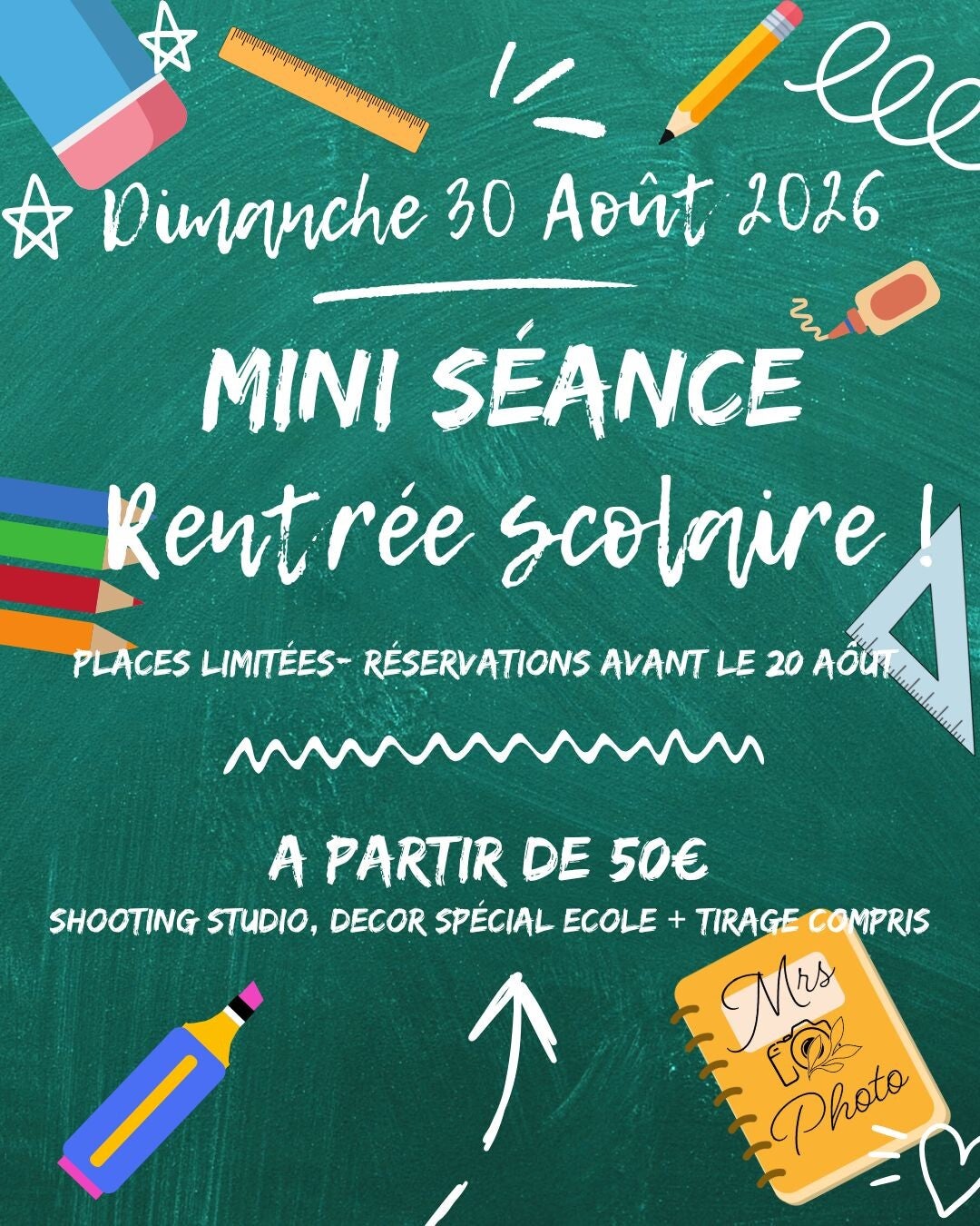 Mini shooting rentrée scolaire studio photographe Mrs Photo à Bonne Haute-Savoie,74, Genève