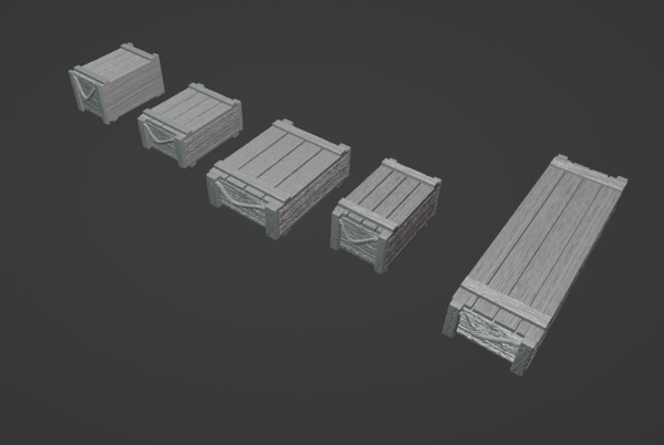 Set caisses en bois/Wooden crate set