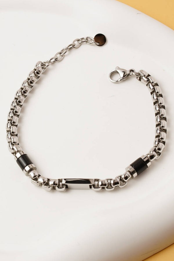 Bracelet Homme Acier inoxydable et pierres