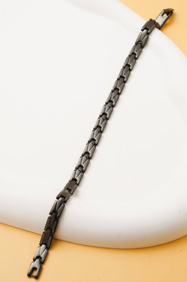 Bracelet Homme – Acier Inoxydable Gris Métallisé