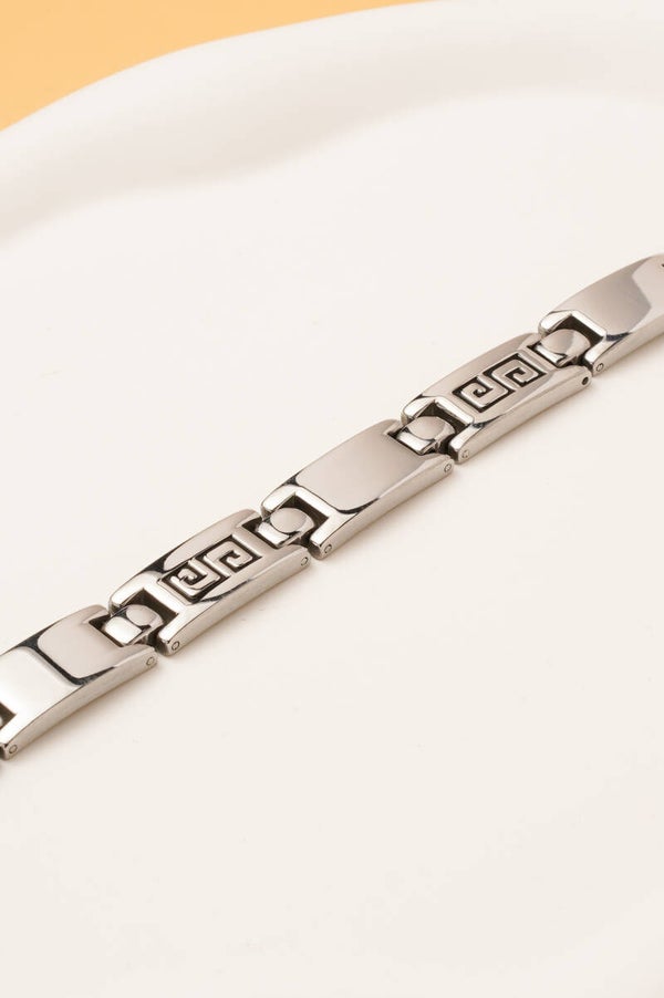 Bracelet Homme Acier inoxydable "Motif Tribal