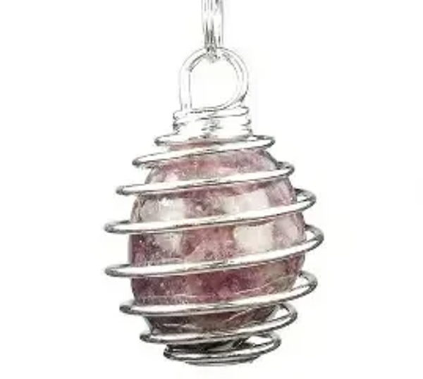 Cage and stainless-steel chain w/ crystal of your choice
