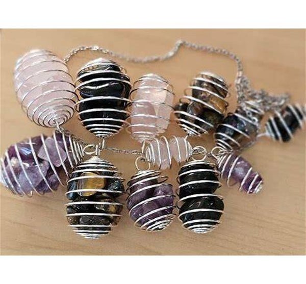 Cage and stainless-steel chain w/ crystal of your choice