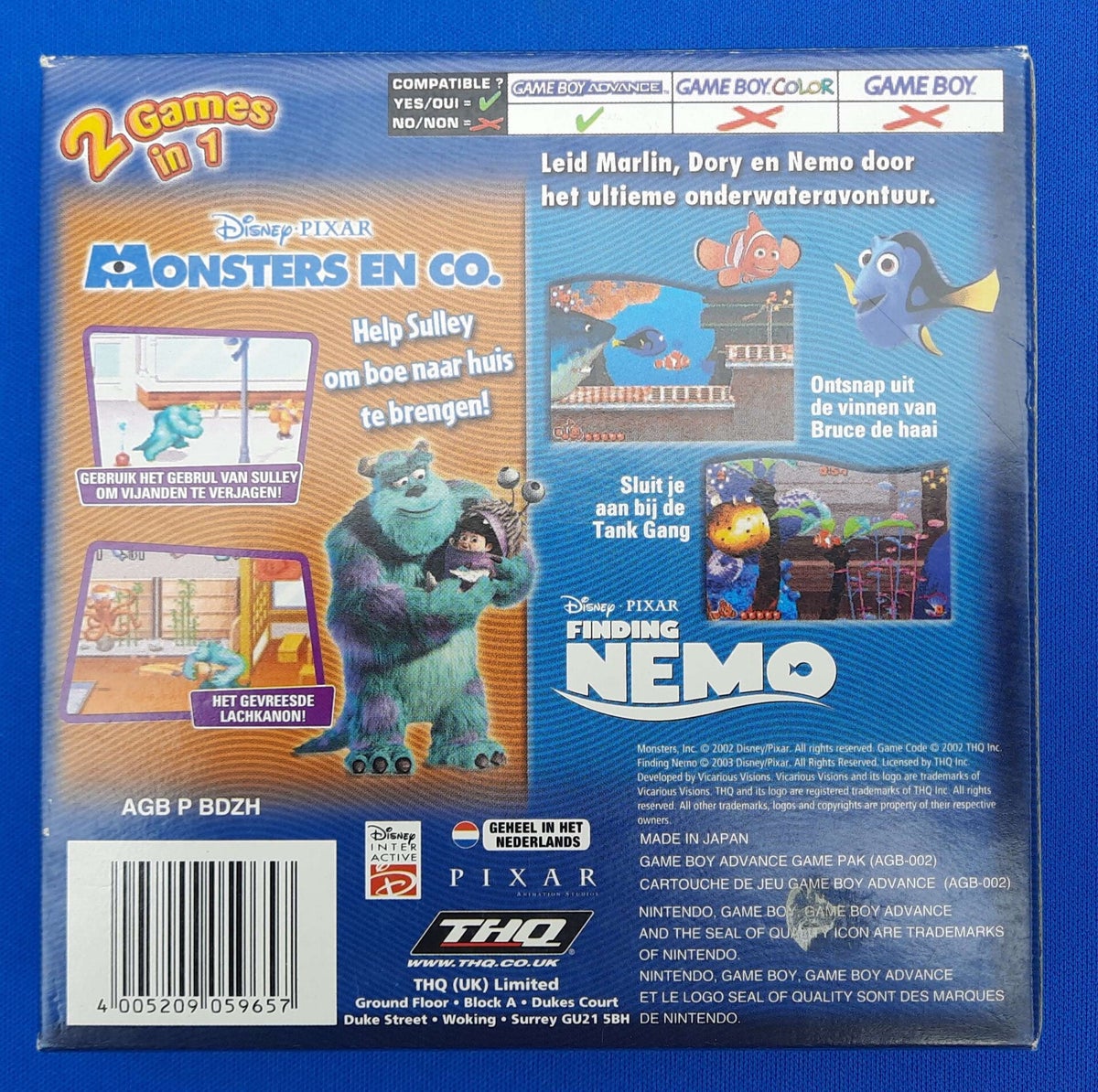 2 Games in 1: Monsters en Co. & Finding Nemo - compleet | GBA |