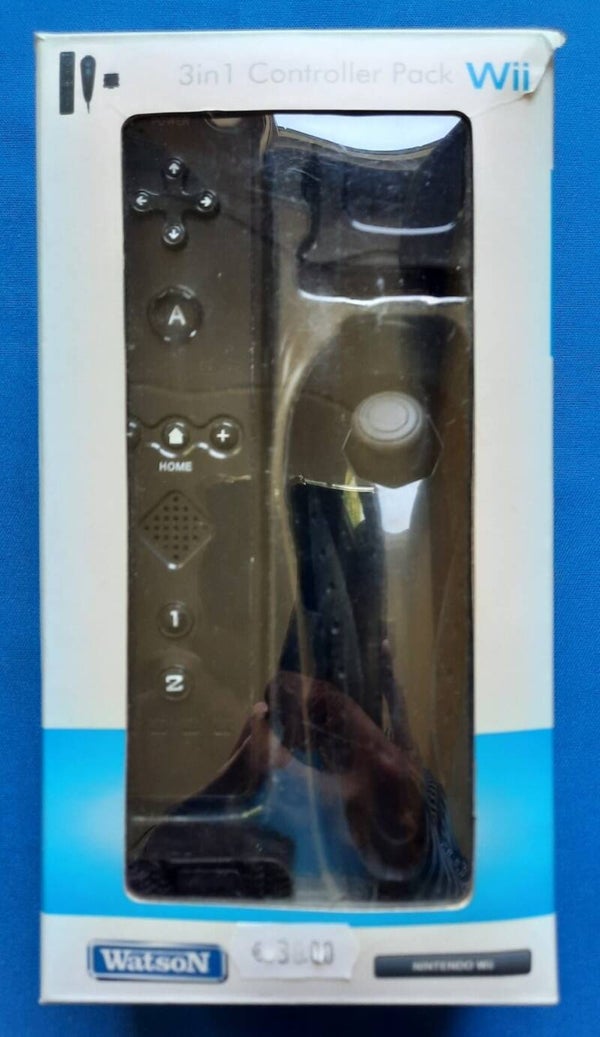 Watson 3 in 1 Controller Pack - Zwart (Nieuw!) - Nintendo Wii