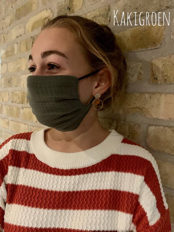 Mondmaskers tetrastof kleur KAKIGROEN