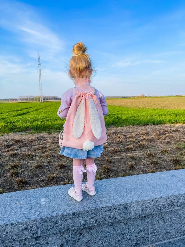 Konijnenrugzakje licht roze