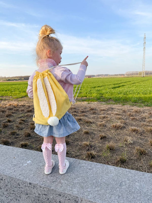 Konijnenrugzakje geel