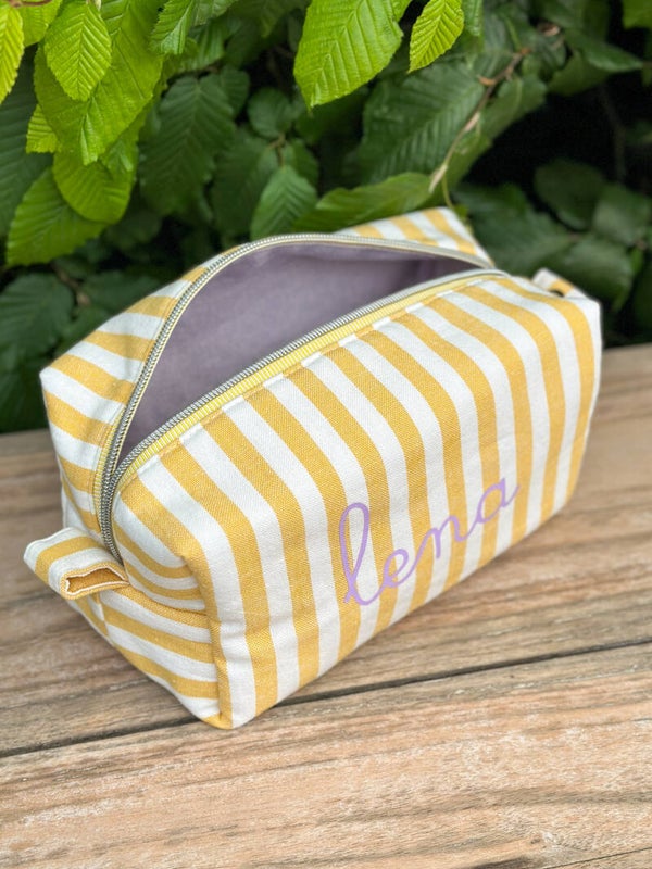Billie travel pouch PRE-ORDER * Gestreepte linnenmix *