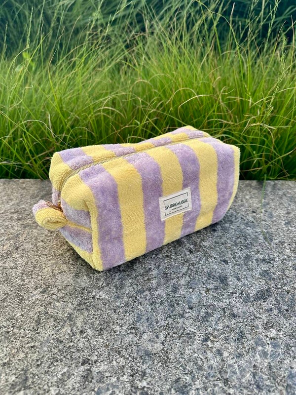 Billie travel pouch PRE-ORDER * Geel-lila bamboo badstof*