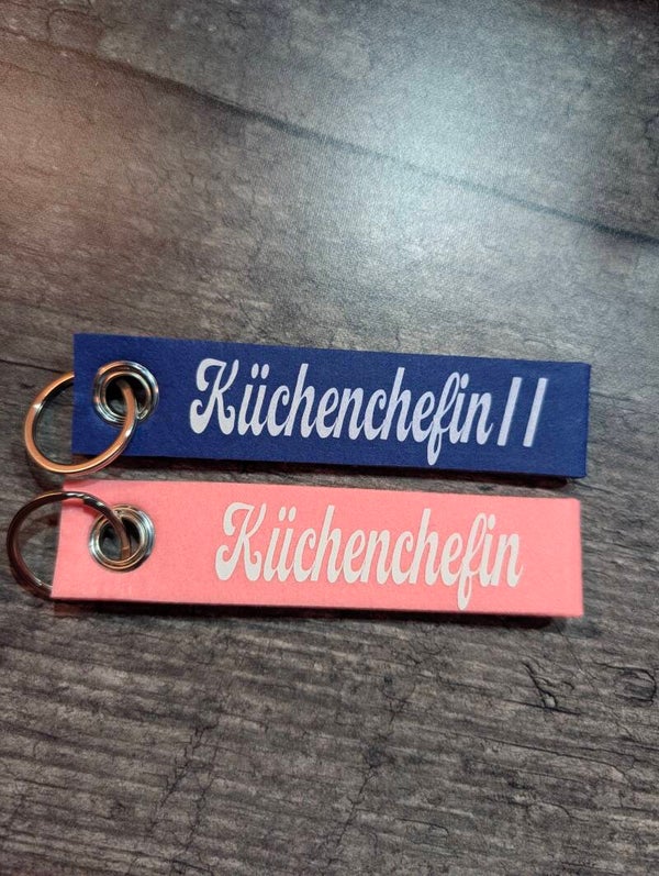 P03 Schlüsselanhänger Filz mit Beschriftung 1-seitig/2-seitig