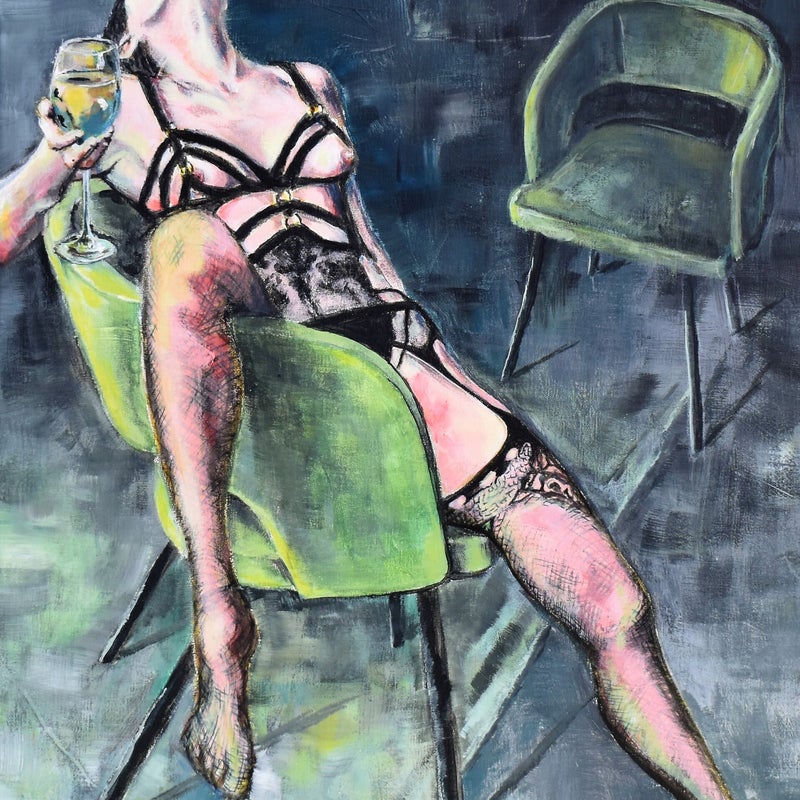 "der leere Stuhl" 50 x 70cm Acryl auf Leinwand