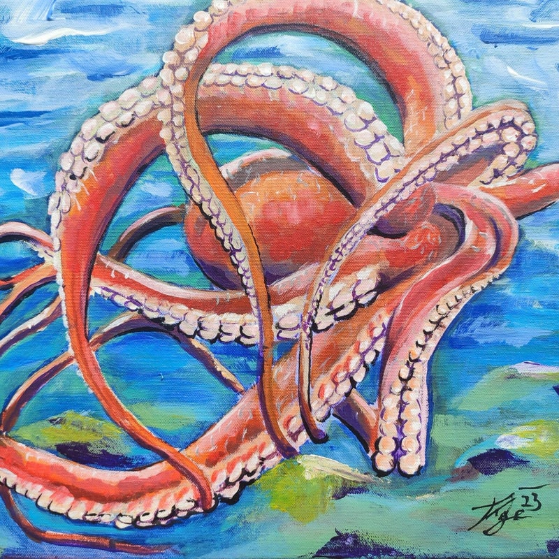 der Oktopode - 50 x 40cm - Acryl auf Leinwand
