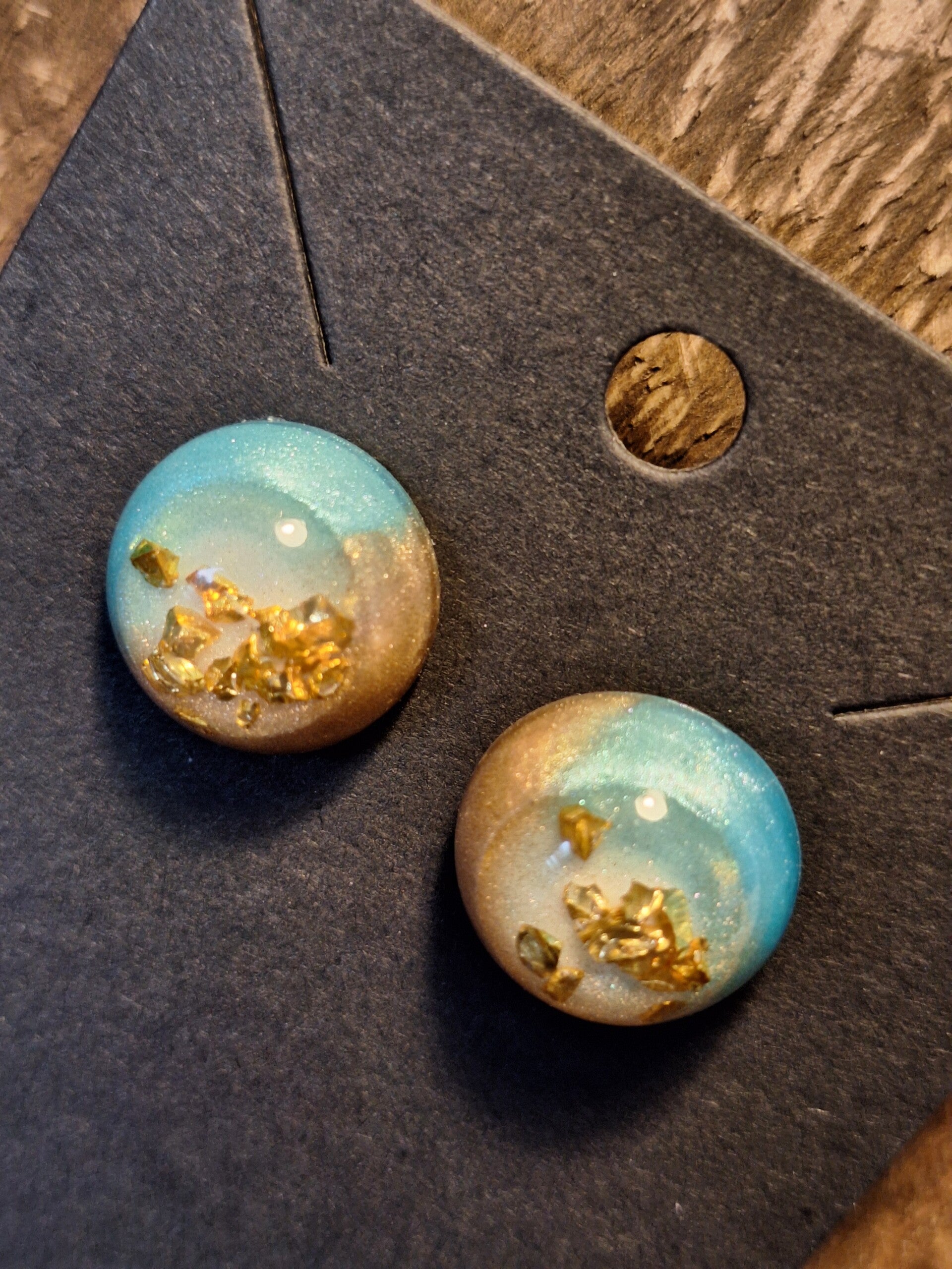 Oorknopjes groot Blue Gold