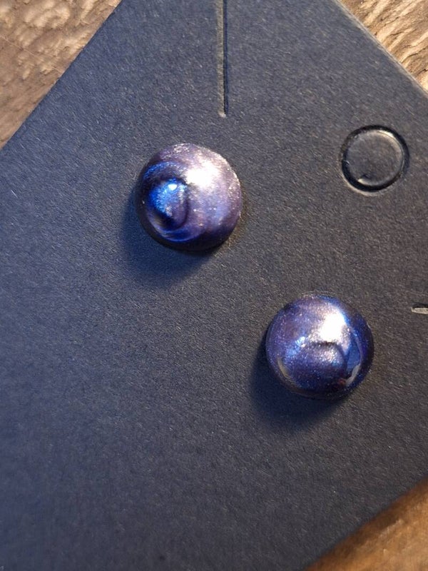 Oorknopjes Galaxy Blue Purple