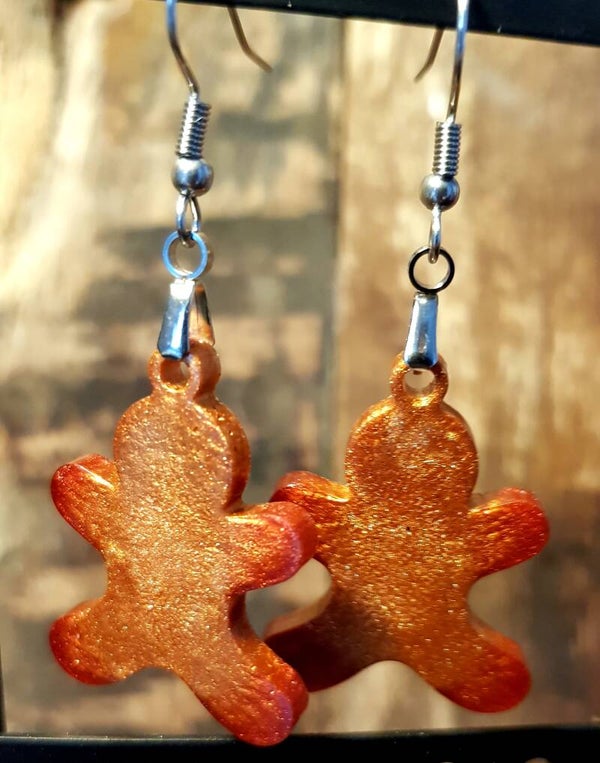 Oorbellen Gingerbread Cookies Brons Rood