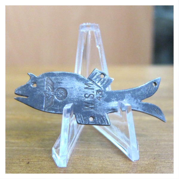 Original WW2 Cap Badge for Kriegsmarine U-boat U-2524 / Mützenabzeichen U-Boot U2524 2WK