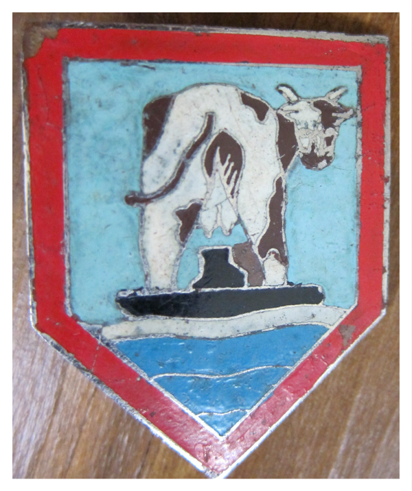Original WW2 Cap Badge for Kriegsmarine Milk Cow Type XIV U-boat / Mützenabzeichen Milchkuh U-Boot 2WK