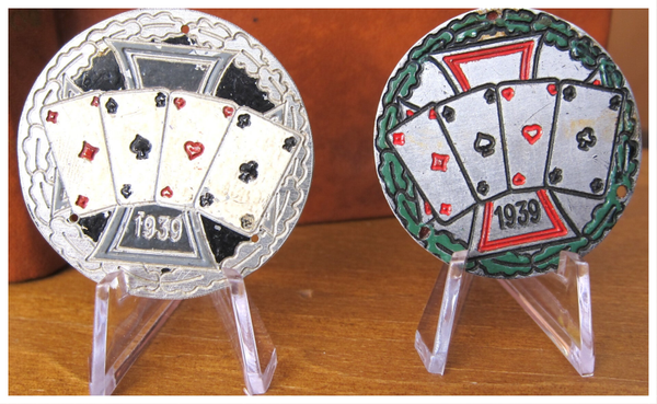 Original WW2 Cap Badges for Kriegsmarine U-3003 + U-3013 / Mützenabzeichen U-Boot U3003 + U3013 2WK