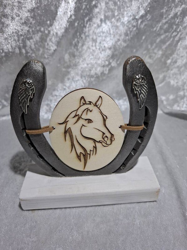 Fer sur socle gravure cheval