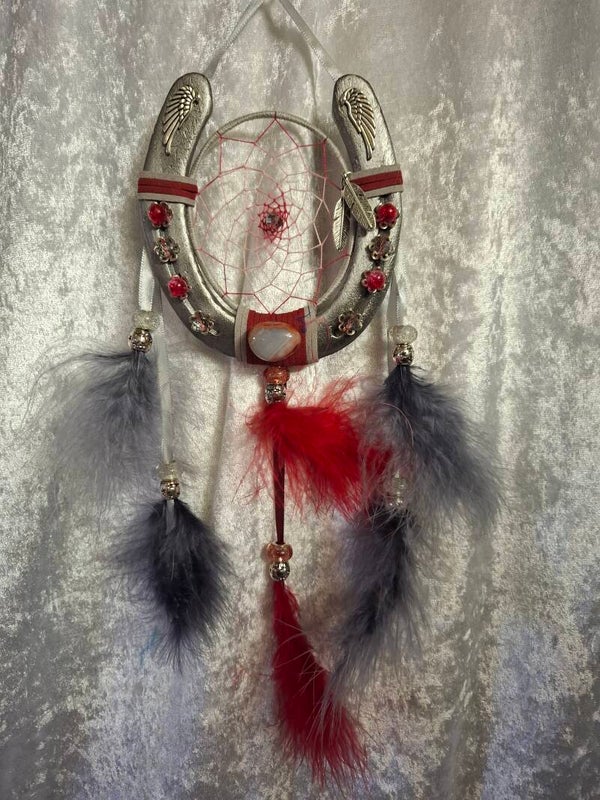 Attrape rêves fer a cheval d'agate
