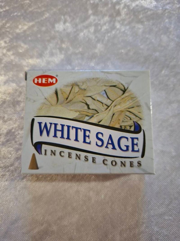 Boite encens cônes sauge blanche