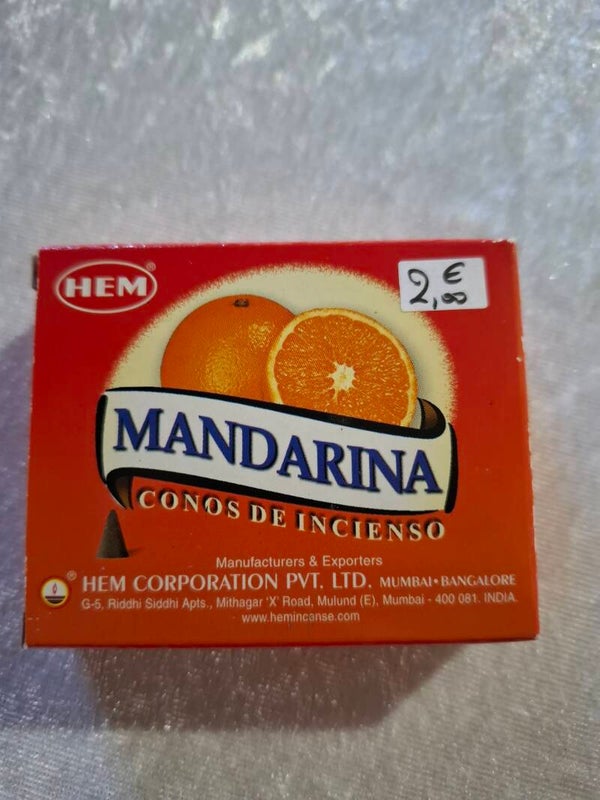 Boite encens cônes mandarine