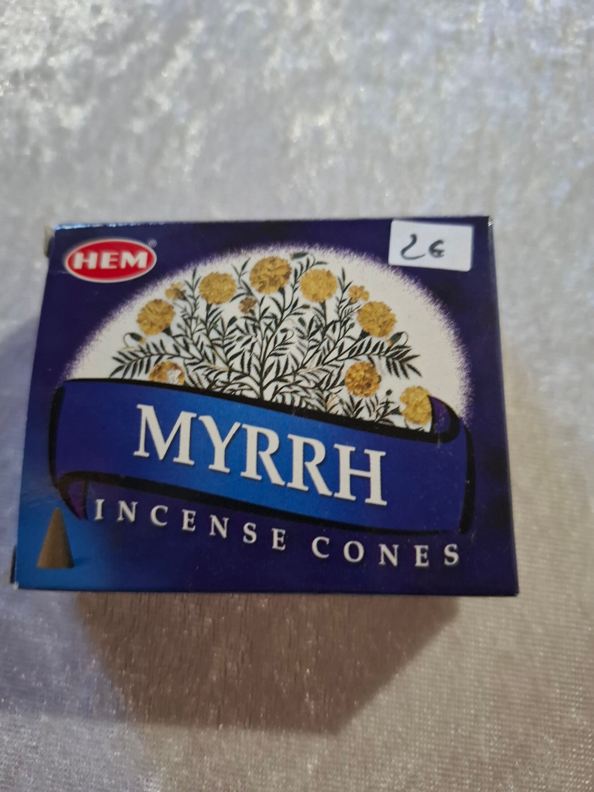Boite encens cônes Myrrh