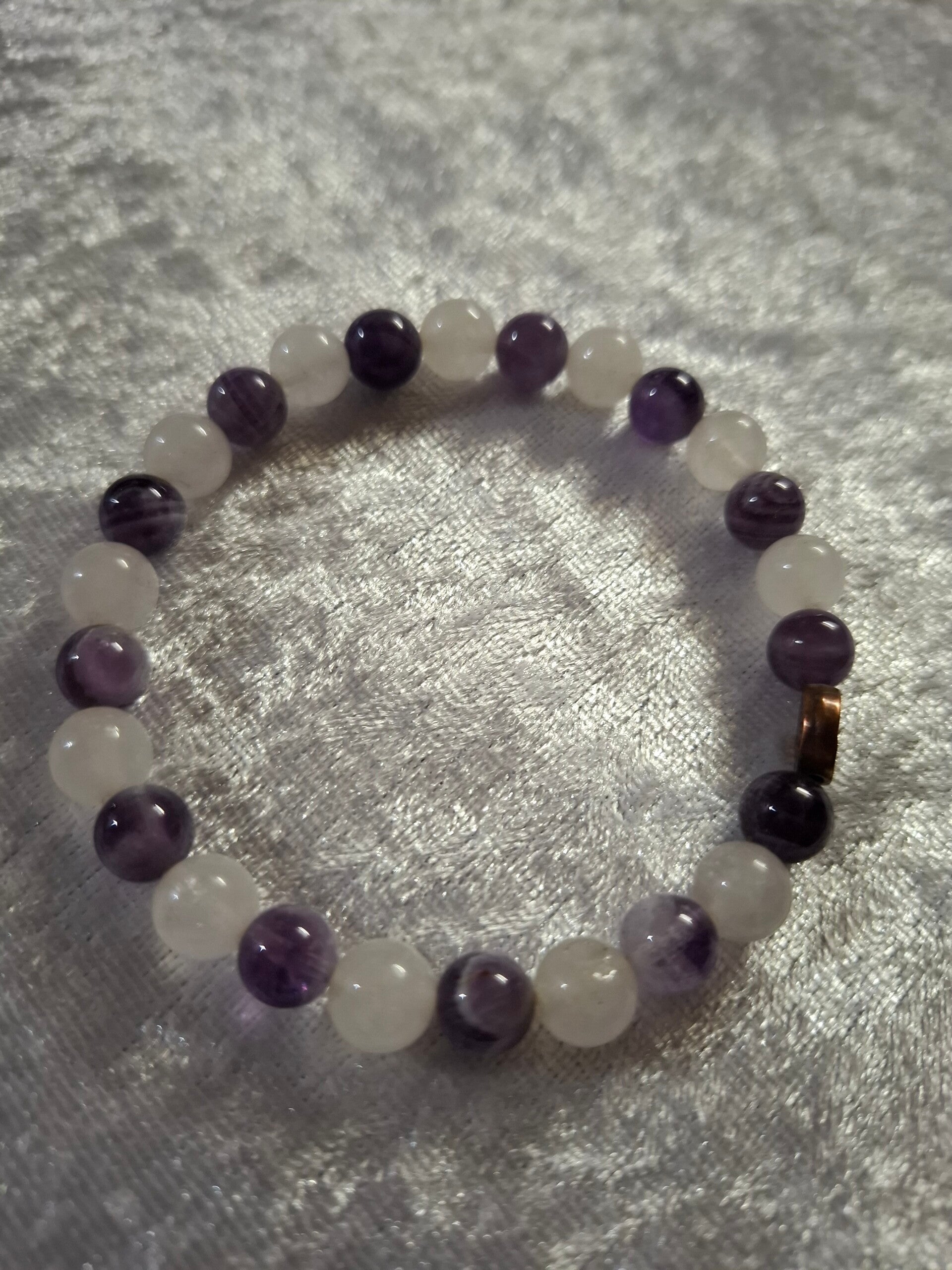 Bracelet améthyste et quartz rose