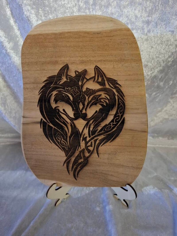 Cadre couple de loup tribal