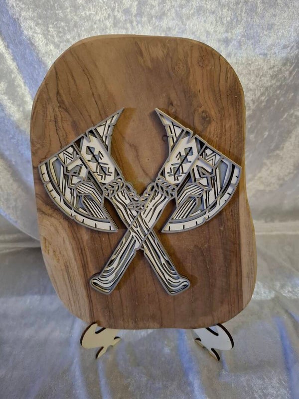 Cadre hache viking 3D