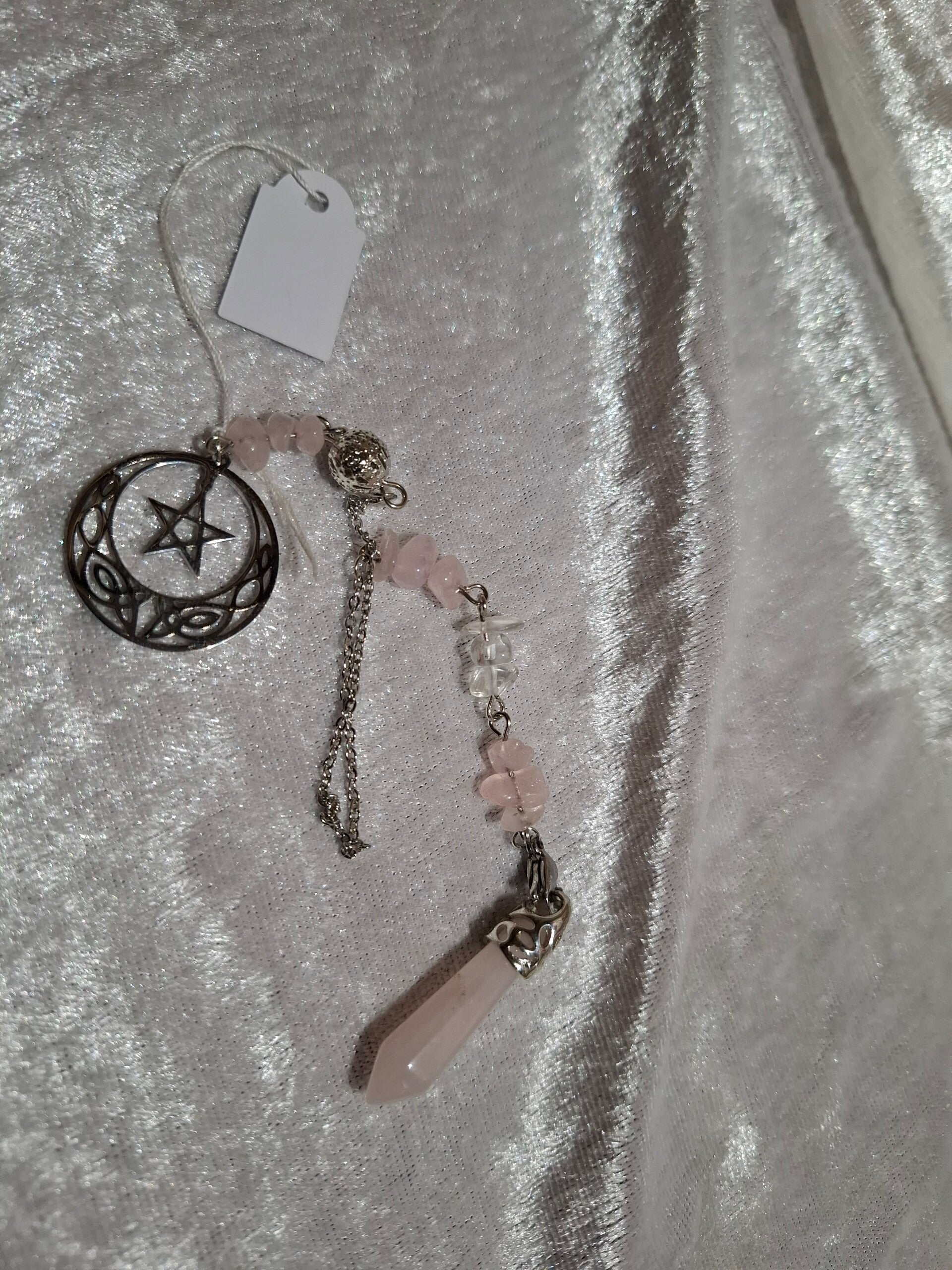 Pendule pointe quartz rose