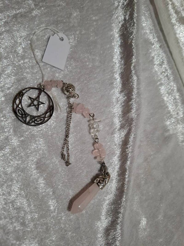 Pendule pointe quartz rose