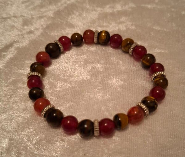 Bracelet oeil de tigre et cornaline