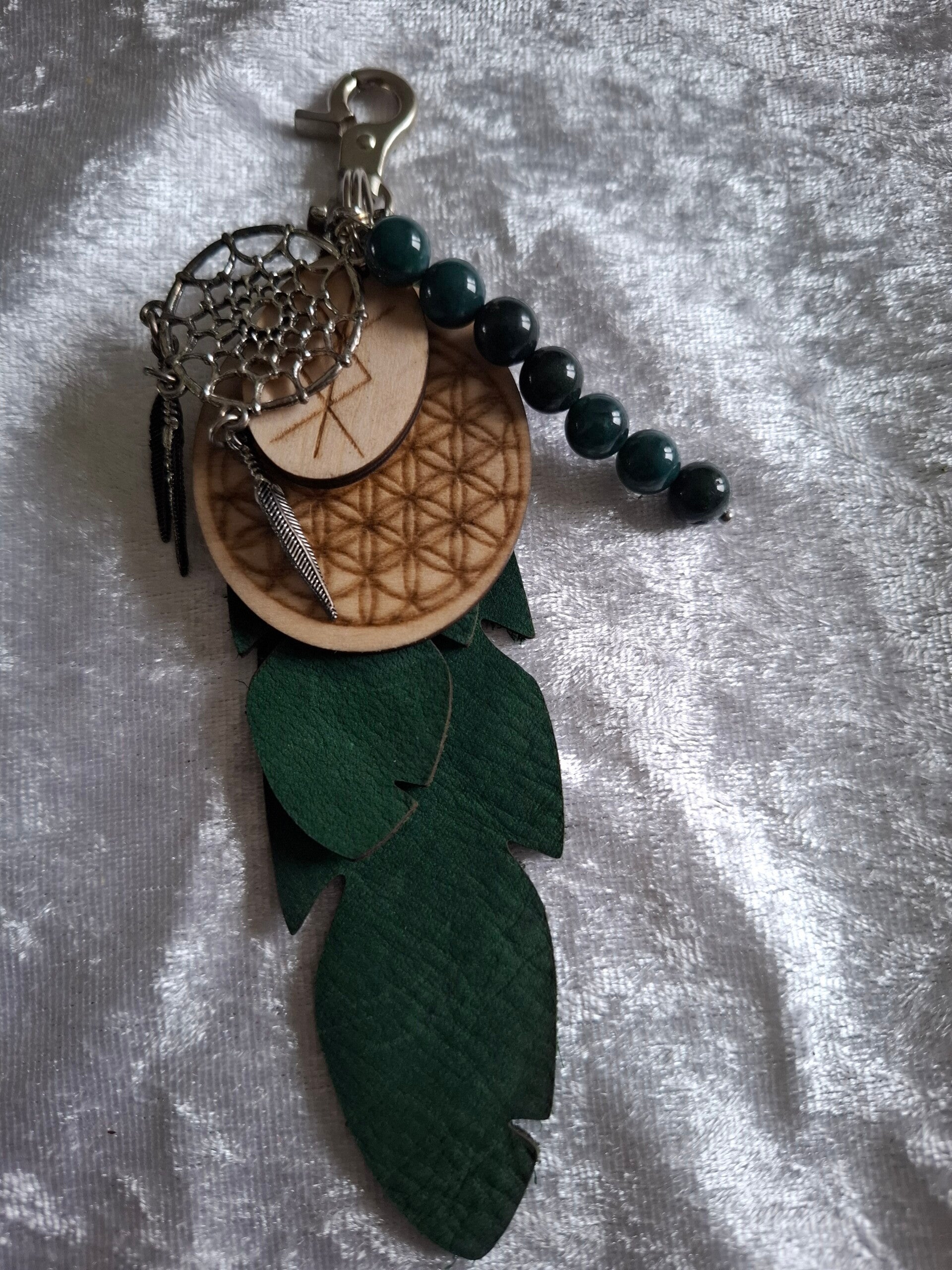 Porte clé protection agate mousse