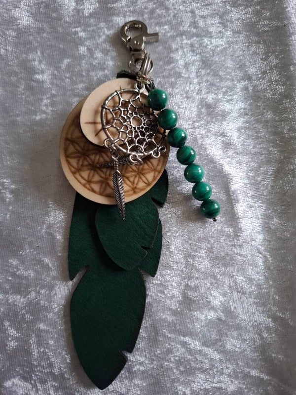 Porte clé protection malachite