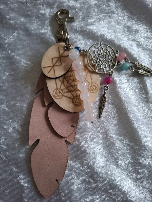 Porte clé protection quartz rose