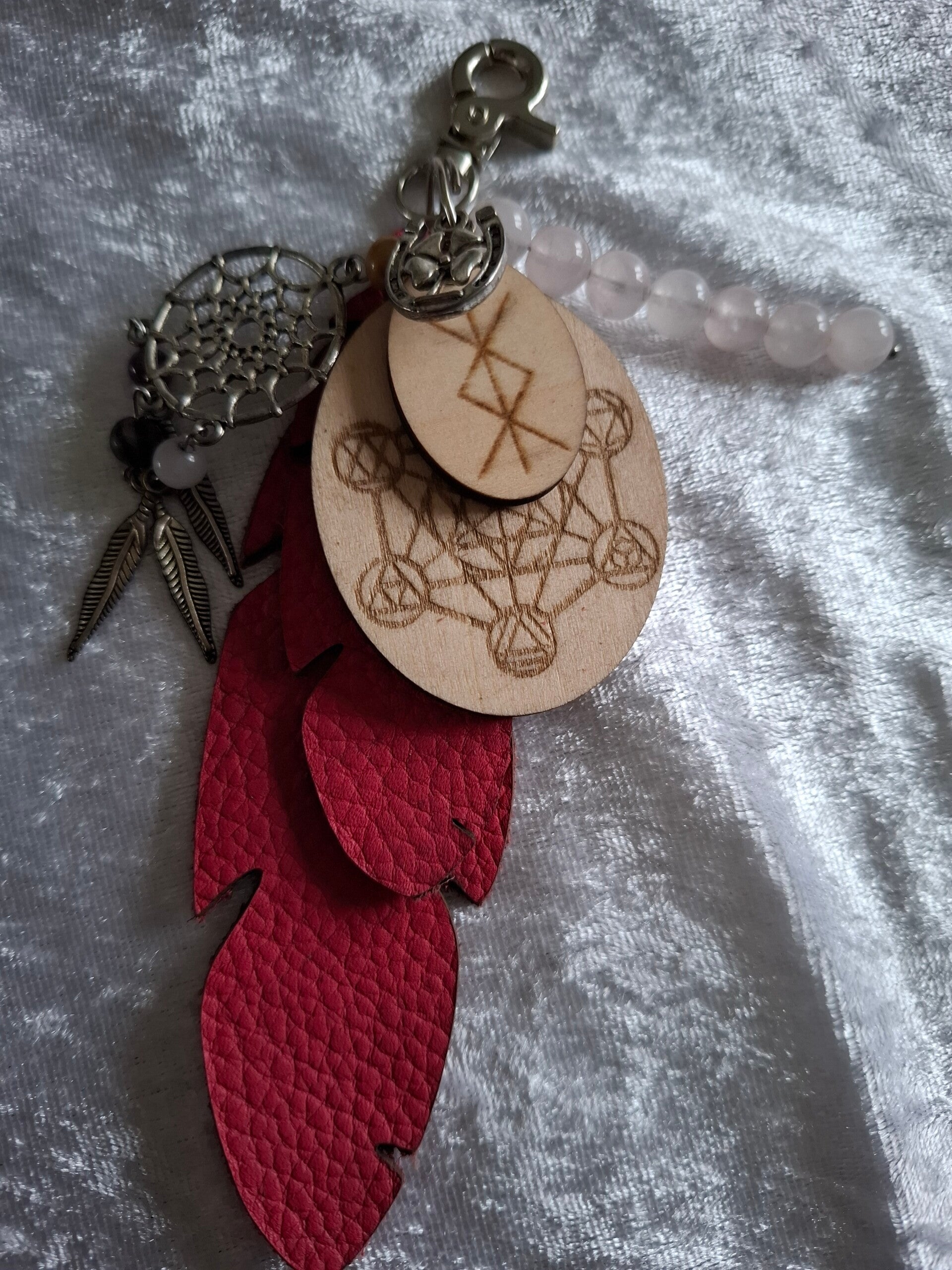 Porte clé protection quartz rose