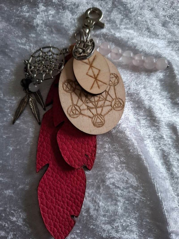 Porte clé protection quartz rose
