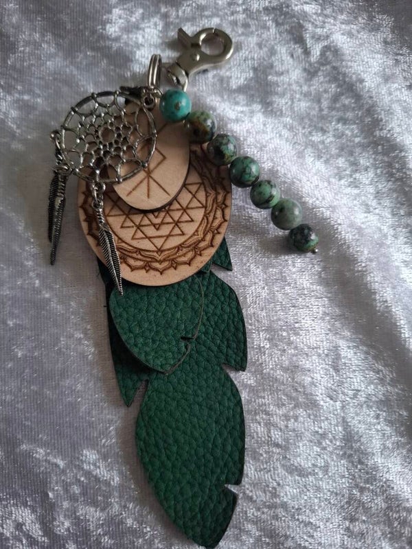 Porte clé protection turquoise africaine