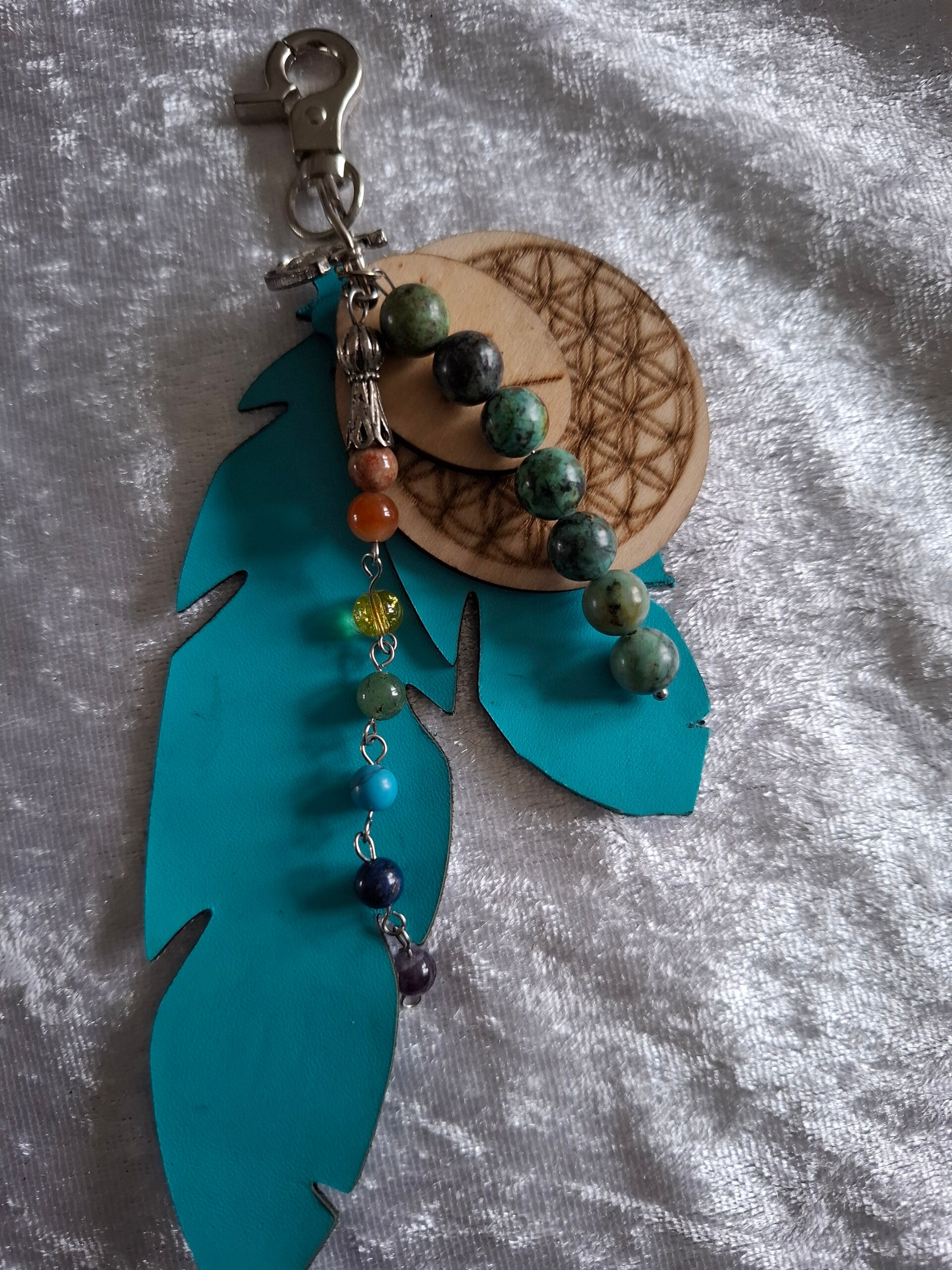 Porte clé protection turquoise africaine