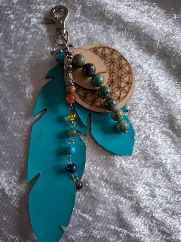 Porte clé protection turquoise africaine