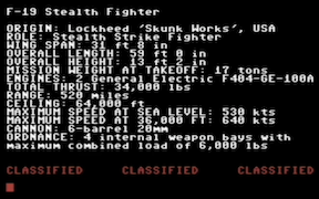 Project Stealth Fighter - Commodore 64