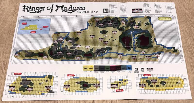Rings of Medusa World Map - Commodore 64