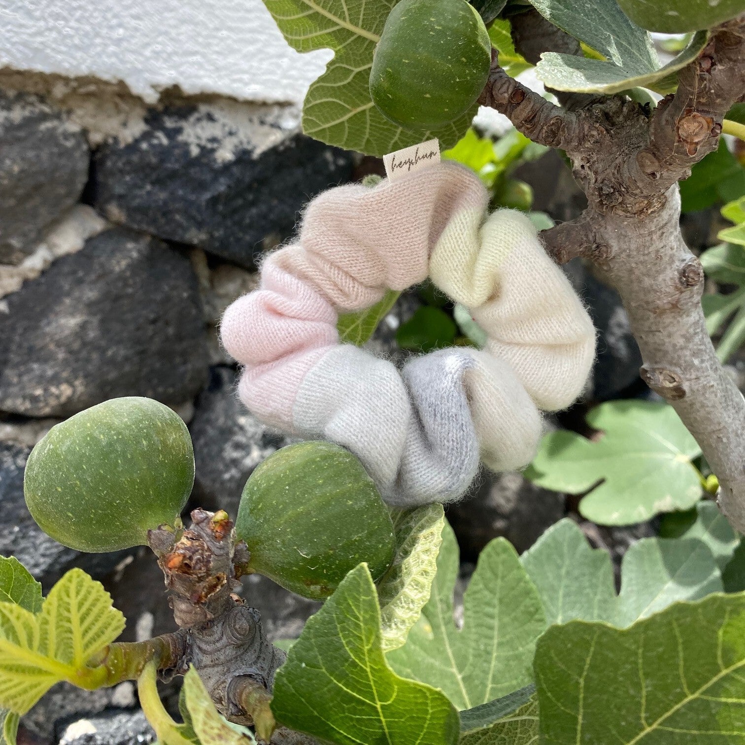 Kaschmir-Scrunchies Pastel-Stripes