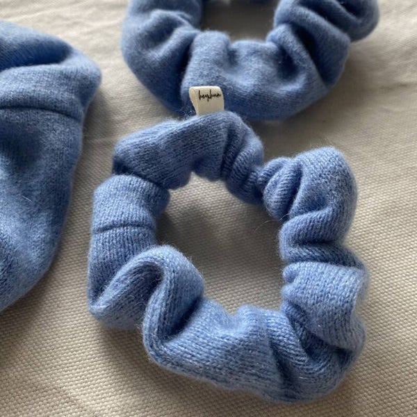 Kaschmir Scrunchie Denim blau