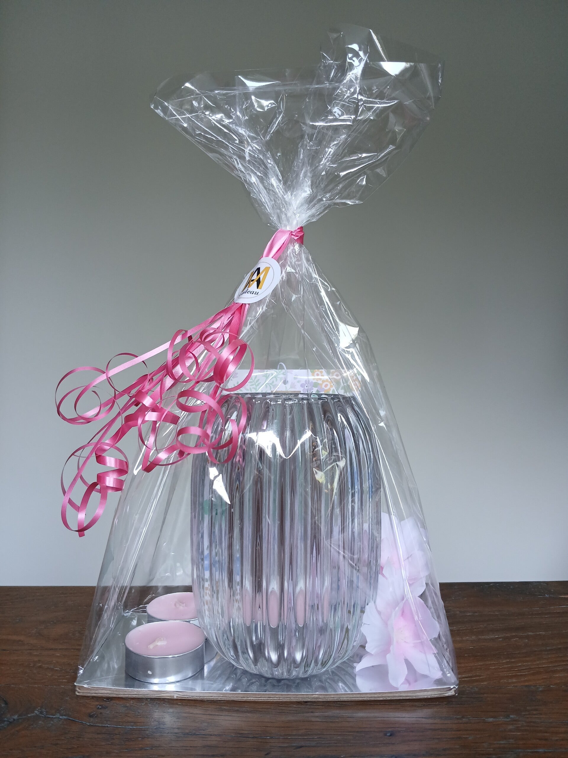 Waxinelicht houder Ribbels
